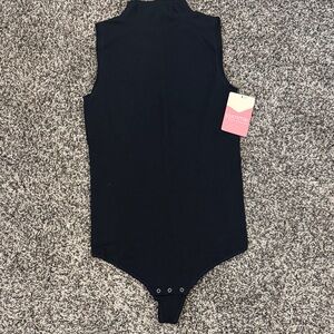 Yummie Black Sleeveless mock neck Bodysuit